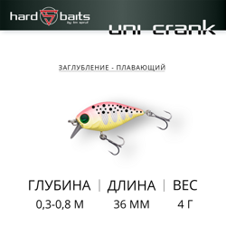 Воблер / Sprut Uni Crank 36F (Floating/36mm/4g/0,3-0,8m/WPNTR)