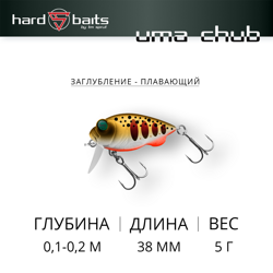 Воблер / Sprut Uma Chub 38F (Floating/38mm/5g/0,1-0,2m/BRTR1)