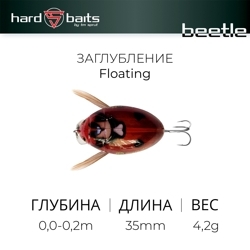 Воблер / Sprut Beetle 35F (Floating/35mm/4,2g/0,0-0,2m/KLOP)