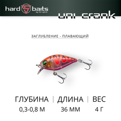 Воблер / Sprut Uni Crank 36F (Floating/36mm/4g/0,3-0,8m/CRHT)