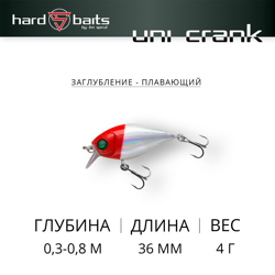 Воблер / Sprut Uni Crank 36F (Floating/36mm/4g/0,3-0,8m/RH2)