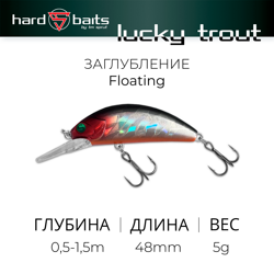 Воблер / Sprut Lucky Trout 48F (Floating/48mm/5g/0,5-1,5m/SBK4)