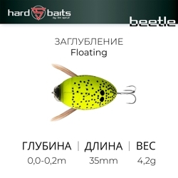 Воблер / Sprut Beetle 35F (Floating/35mm/4,2g/0,0-0,2m/KRVZ)