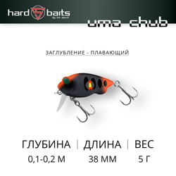 Воблер / Sprut Uma Chub 38F (Floating/38mm/5g/0,1-0,2m/MBKRD)