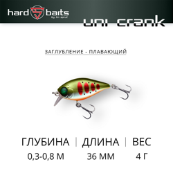 Воблер / Sprut Uni Crank 36F (Floating/36mm/4g/0,3-0,8m/SGRTR3)